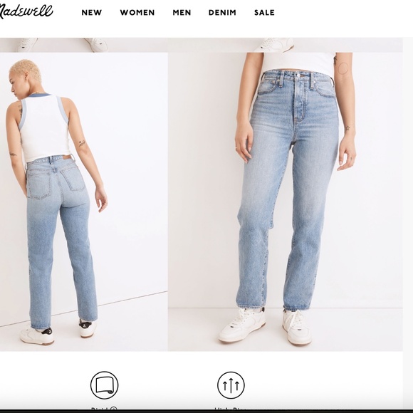 Madewell Light Blue Straight Leg Jeans - Picture 1 of 5